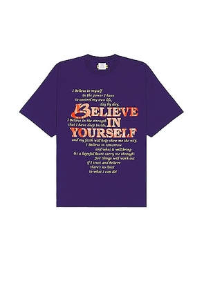 VETEMENTS Believe In Yourself T-shirt in Royal Blue - Blue. Size L (also in ).