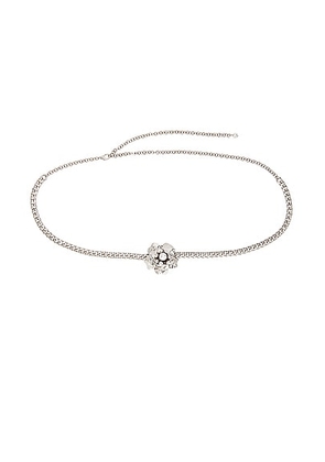 Alessandra Rich Chain Belt in Crystal & Silver - Metallic Silver. Size all.