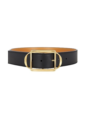 Loewe Curved Buckle Belt in Black & Gold - Black. Size 100 (also in 65, 70, 75).