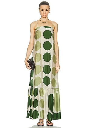 ADRIANA DEGREAS Jellyfish Long Dress in Unique - Green. Size L (also in M, S).