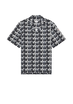 Moncler Short Sleeve Shirt in 3d Monogram Black - Black. Size L (also in M, S, XL/1X).
