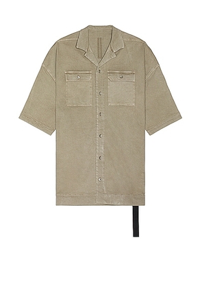 DRKSHDW by Rick Owens Magnum Tommy Shirt in Pearl - Tan. Size L (also in M, S, XL/1X).