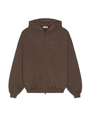 Fear of God Full Zip Hoodie in Olive - Brown. Size L (also in M, S, XL/1X).