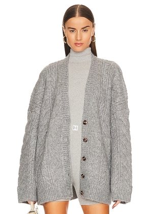 Helsa Serena Cable Cardigan in Grey. Size M.
