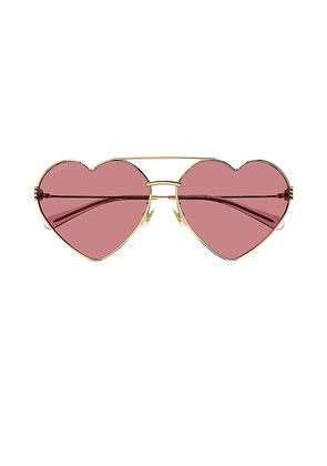 Gucci Not A Fork Geometrical Sunglasses in Pink.
