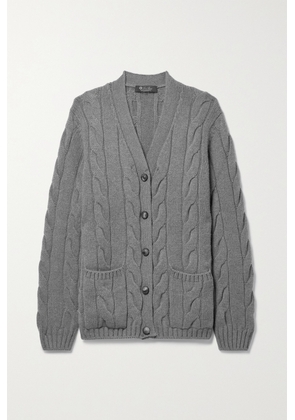 Loro Piana - Napier Cable-knit Cashmere Cardigan - Gray - x small,small,medium,large,x large