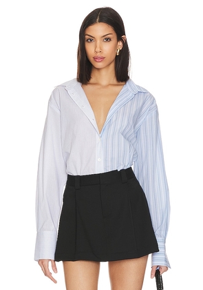 FRAME Le Mix Oversized Shirt in White. Size XS.