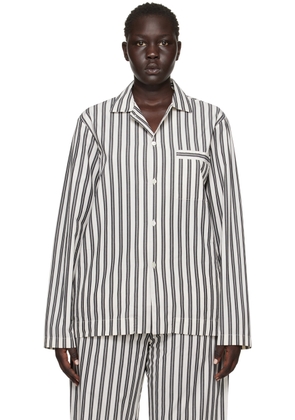 Tekla White & Black Striped Pyjama Shirt