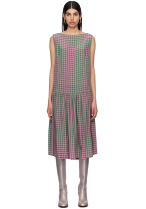Caro Editions SSENSE Exclusive Pink & Green Heather Midi Dress