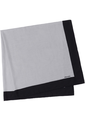 Prada logo-print gauze scarf - Grey