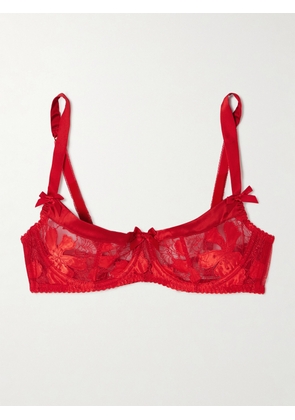 AGENT PROVOCATEUR Isedora satin-trimmed lace underwired soft-cup bra