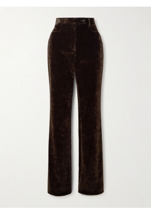 Ferragamo - Cotton-blend Velvet Straight-leg Pants - Brown - IT38,IT40,IT42,IT44,IT46,IT48