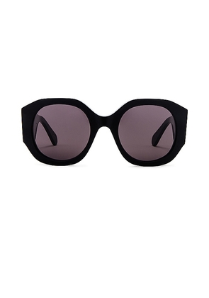 Chloe Oversized Logo Round Sunglasses in Black.