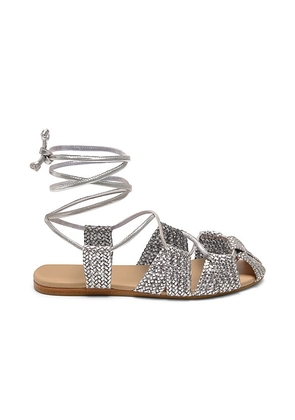 Free People Sunny Gilly Flat in Metallic Silver. Size 11, 6, 6.5, 7, 7.5, 8, 8.5, 9, 9.5.