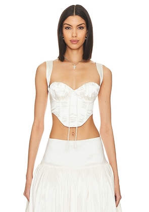 For Love & Lemons Nelly Top in White. Size L, S, XL.