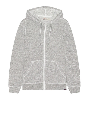 Faherty Whitewater Full Zip Hoodie in Light Grey. Size L, S, XL/1X.