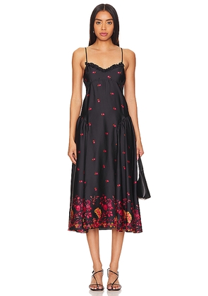 Free People x Intimately FP On My Own Printed Maxi Dress In Black Combo in Black. Size L, S, XL, XS.