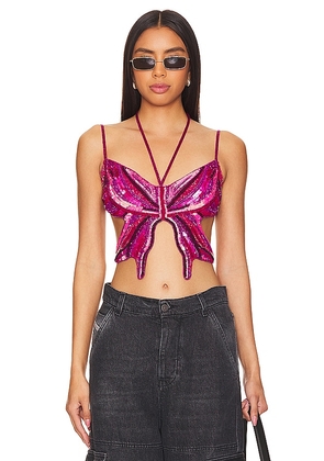h:ours Carola Embellished Top in Pink. Size L, S, XS, XXS.
