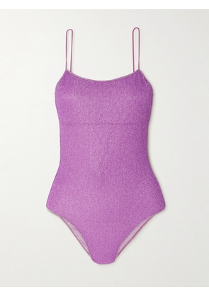Oséree - Lumière Backless Metallic Swimsuit - Pink - small,medium,large,x large