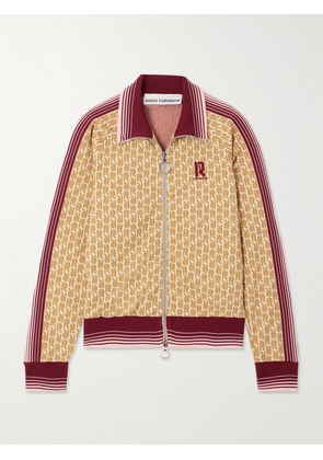 Rabanne - Striped Embroidered Stretch Jacquard-knit Track Jacket - Brown - FR34,FR36,FR38,FR40,FR42,FR44