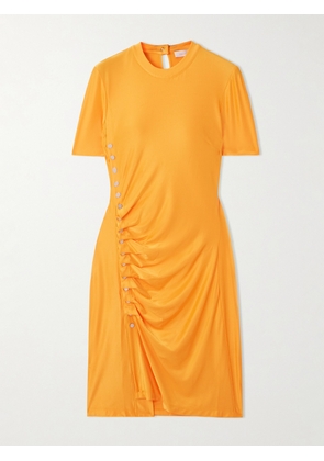 Rabanne - Embellished Stretch-satin Mini Dress - Orange - FR34,FR36,FR38,FR40,FR42,FR44
