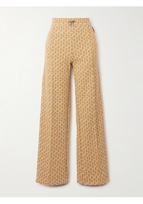 Rabanne - Striped Stretch Jacquard-knit Straight-leg Track Pants - Brown - FR34,FR36,FR38