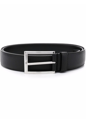 Prada logo-engraved leather belt - Black