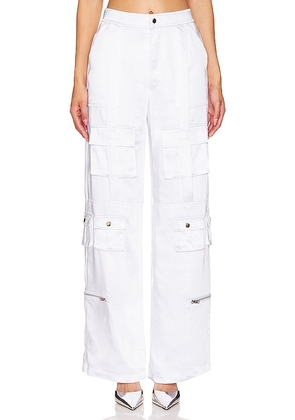 BY.DYLN Randy Cargo Pants in White. Size L, S, XL, XS.