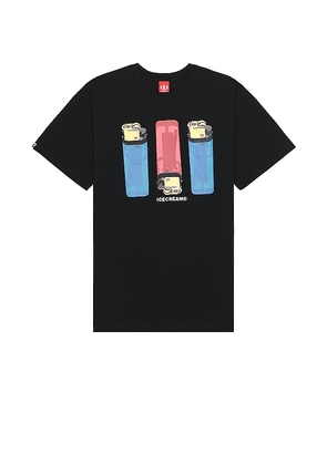 ICECREAM Flame On Tee in Black. Size M, S, XL/1X.