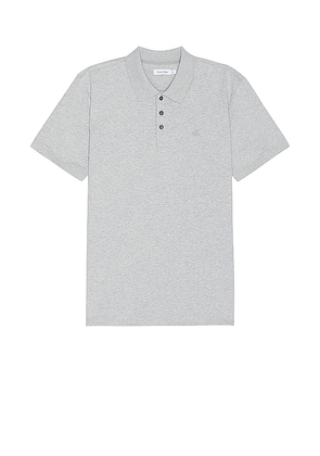 Calvin Klein Smooth Classic Solid Polo in Grey. Size M, XL/1X.