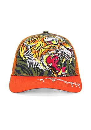 Ed Hardy Screaming Tiger Hat in Orange.
