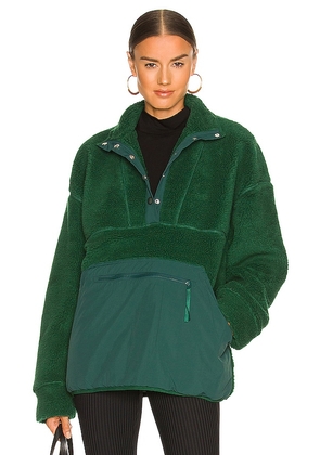 LPA Snap Front Pullover in Dark Green. Size S, XL, XXS.