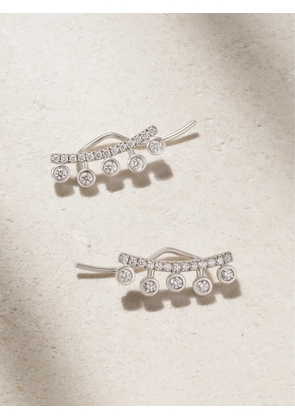 De Beers Jewellers - Dewdrop Climber 18-karat White Gold Diamond Earrings - One size