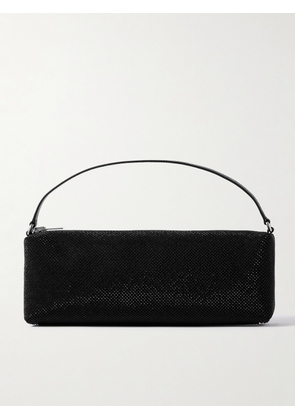 Alexander Wang - Heiress Leather-trimmed Crystal-embellished Twill Shoulder Bag - Black - One size