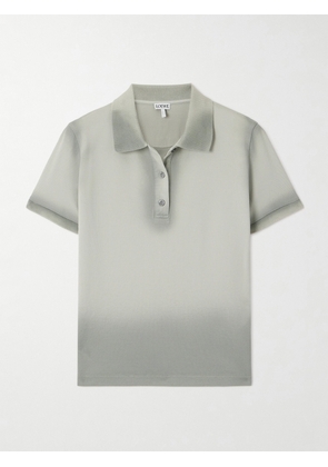 Loewe - Dégradé Cotton-blend Piqué Polo Shirt - Gray - x small,small,medium,large