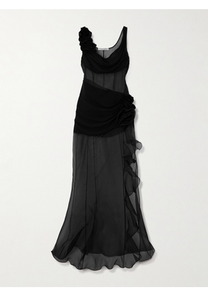 Alessandra Rich - Appliquéd Silk-organza Gown - Black - IT36,IT38,IT40,IT42