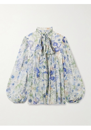 Zimmermann - + Net Sustain Natura Pussy-bow Floral-print Crepon Blouse - Multi - 00,0,1,2,3,4