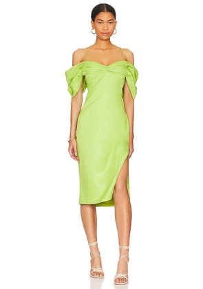 L'Academie Gemma Midi Dress in Green. Size XS.