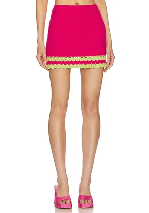 MAJORELLE Jeneli Crochet Mini Skirt in Fuchsia. Size XS.