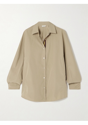 Dries Van Noten - Grosgrain-trimmed Cotton-poplin Shirt - Neutrals - x small,small,medium,large
