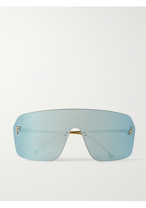 Fendi - Fendi First Crystal-embellished Aviator-style Gold-tone Sunglasses - One size