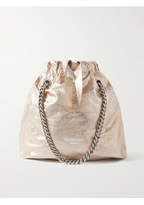 Balenciaga - Crush Metallic Crinkled-leather Tote - Neutrals - One size