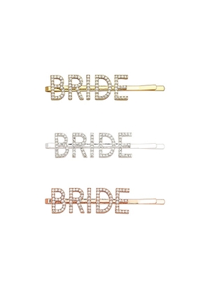 Lovers and Friends Bride Hair Clip Set in Metallic Gold.