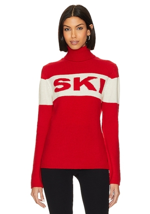 JUMPER 1234 Ski Roll Collar Sweater in Red. Size 2, 4.