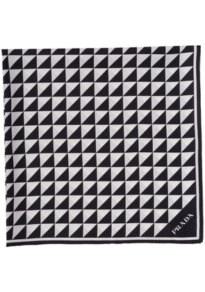 Prada triangle-logo silk scarf - Black