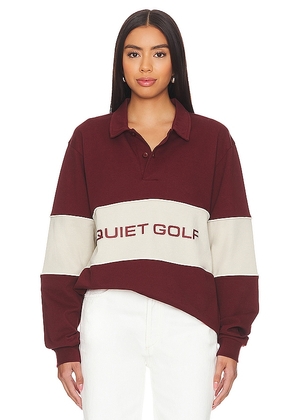 Quiet Golf Qg Sport Long Sleeve Polo in Burgundy. Size M, S, XL/1X.