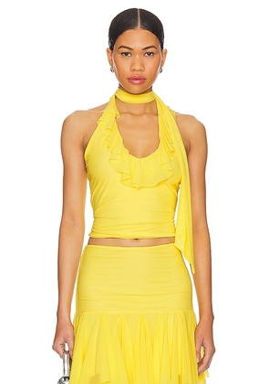 MAJORELLE Clara Top in Yellow. Size M, S.
