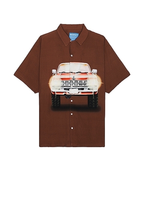 Market Keep Honking Button Up in Brown. Size M, S, XL/1X.