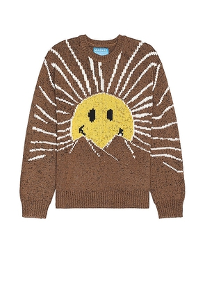 Market Smiley Sunrise Sweater in Brown. Size M, XL/1X.