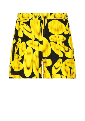 Market Smiley Afterhours Easy Shorts in Yellow. Size M, S, XL/1X.